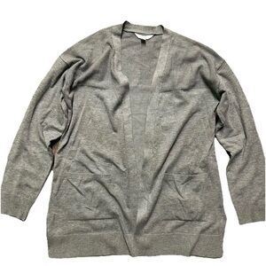 Women’s Time & Tru Grey Knit Cardigan With Pockets Size Small (4-6)